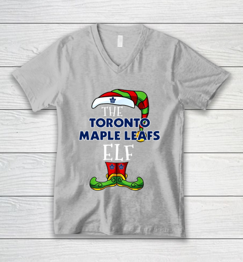 Toronto Maple Leafs Christmas ELF Funny NHL V-Neck T-Shirt 3