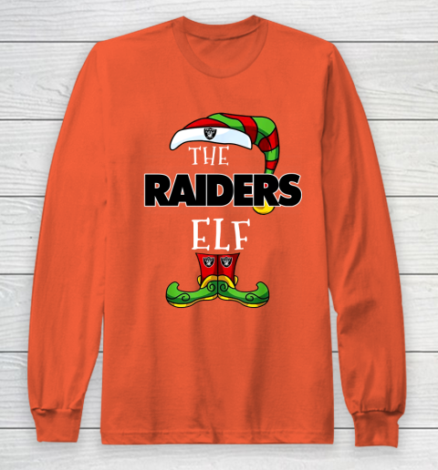 Oakland Raiders Christmas ELF Funny NFL Long Sleeve T-Shirt 3