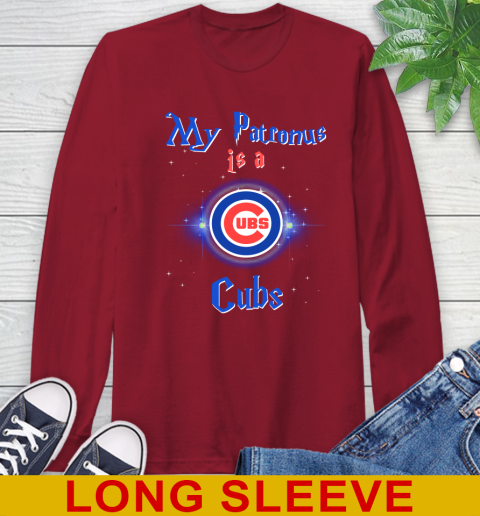 MLB Baseball Harry Potter My Patronus Is A Chicago Cubs Long Sleeve T-Shirt 9