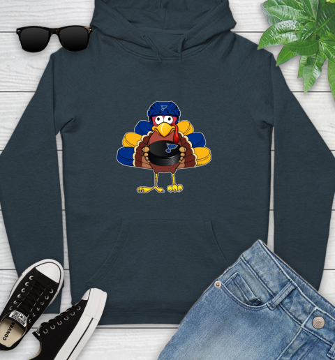 St.Louis Blues Turkey Thanksgiving Day Youth Hoodie 8