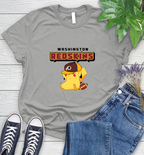 NFL Pikachu Football Washington Redskins Women's T-Shirt 10