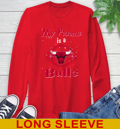 NBA Basketball Harry Potter My Patronus Is A Chicago Bulls Long Sleeve T-Shirt 12