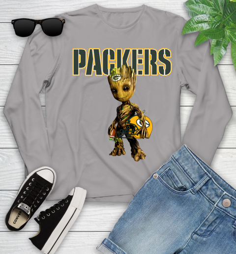 Green Bay Packers NFL Football Groot Marvel Guardians Of The Galaxy Youth Long Sleeve 5