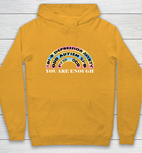 You Are Enough Rainbow Pastel Color Lovers Disability Awareness SPED Gifts Special Educators Advocat Autism Awareness Youth Hoodie 2
