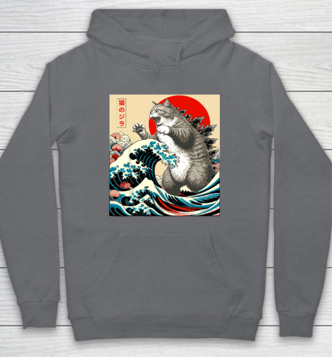 Catzilla Cat Japanese Art Funny Cat Hoodie 3