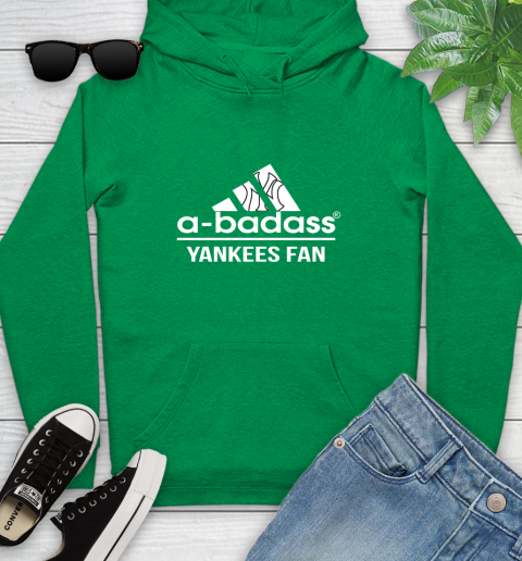 MLB A Badass New York Yankees Fan Adidas Baseball Sports Youth Hoodie 9