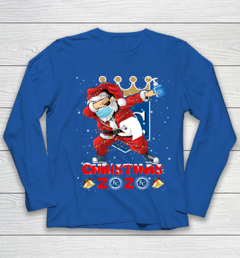 Kansas City Royals Funny Santa Claus Dabbing Christmas 2020 MLB Youth Long Sleeve 7