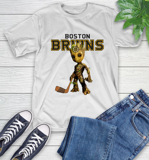 Boston Bruins NHL Hockey Groot Marvel Guardians Of The Galaxy T-Shirt