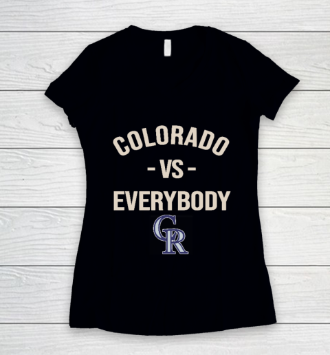 Colorado Rockies Vs Everybody Women's V-Neck T-Shirt