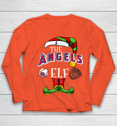 Los Angeles Angels Christmas ELF Funny MLB Youth Long Sleeve 3