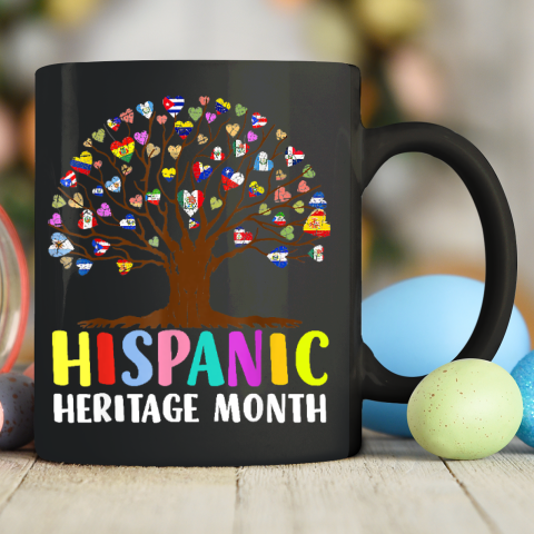 National Hispanic Heritage Month Hand Flag Tree Roots Latino Ceramic Mug 11oz 4
