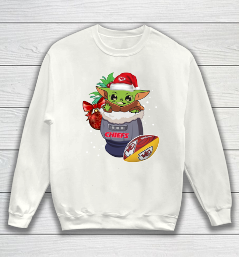 Kansas City Chiefs Christmas Baby Yoda Star Wars Funny Happy NFL Sweatshirt 2
