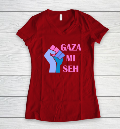 Gaza Mi Seh Palestine Women's V-Neck T-Shirt 6