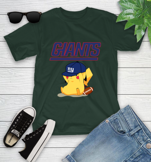 NFL Pikachu Football Sports New York Giants Youth T-Shirt 5