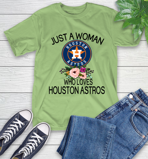 MLB Just A Woman Who Loves Houston Astros Baseball Sports T-Shirt 9