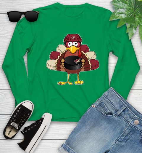 Arizona Coyotes Turkey Thanksgiving Day Youth Long Sleeve 7 Arizona Coyotes Turkey Thanksgiving Day Youth Long Sleeve - Image 7