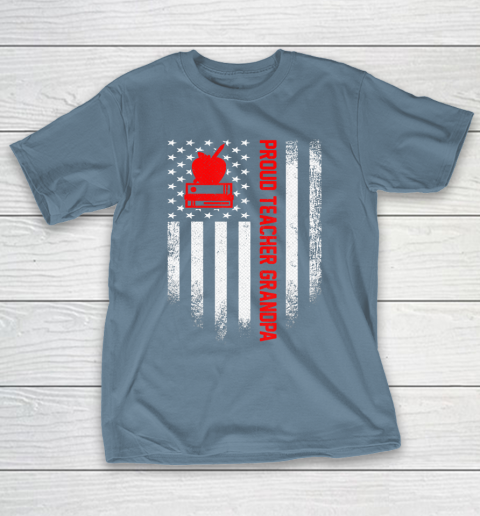 GrandFather gift shirt Vintage USA American Flag Proud Teacher Grandpa Distressed T Shirt T-Shirt 16