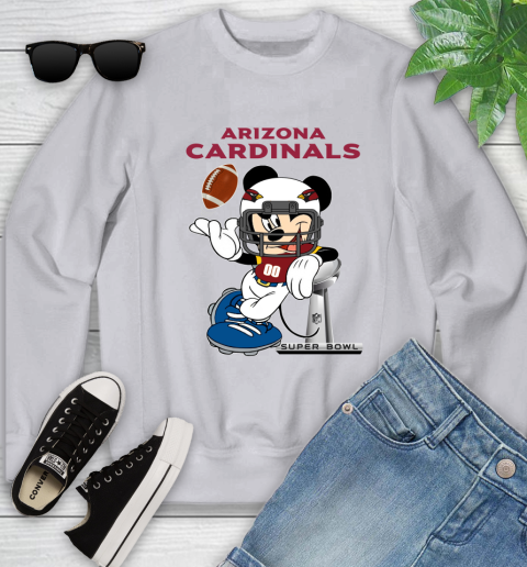 NFL Arizona Cardinals Mickey Mouse Disney Super Bowl Football T Shirt Youth Sweatshirt 4