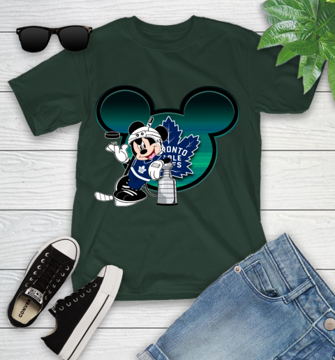 NHL Toronto Maple Leafs Stanley Cup Mickey Mouse Disney Hockey T Shirt Youth T-Shirt 5
