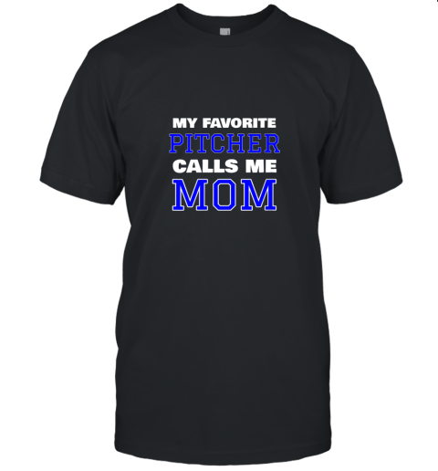 Womens My Favorite Pitcher Calls Me Mom Baseball Softball Unisex Jersey Tee