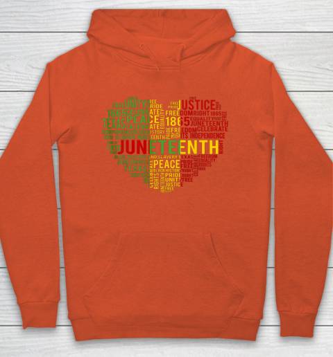 Juneteenth Heart Black History Afro American African Freedom Hoodie 3