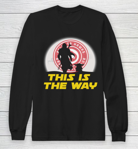 Atlanta Hawks NBA Basketball Star Wars Yoda And Mandalorian This Is The Way Long Sleeve T-Shirt