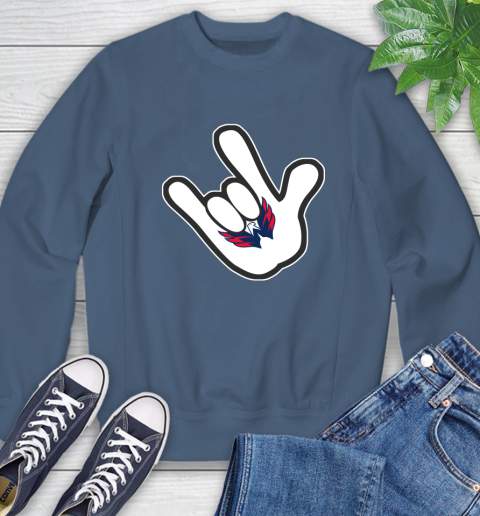 Washington Capitals NHL Hockey Mickey Rock Hand Disney Sweatshirt 7