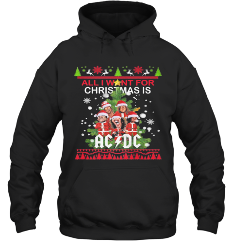 All I Want For Christmas AC DC Ugly Christmas Hoodie