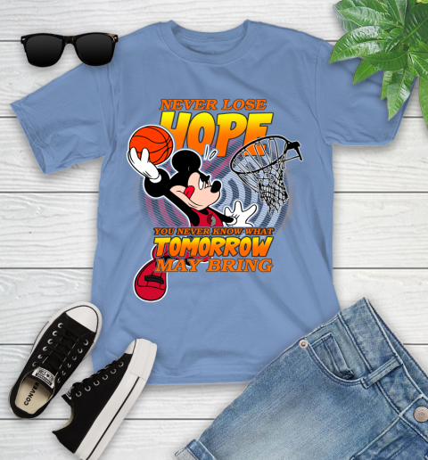 Portland Trail Blazers NBA Basketball Mickey Disney Never Lose Hope Youth T-Shirt 15