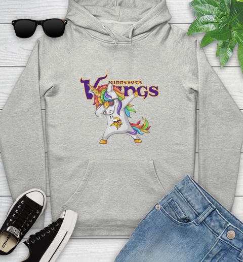 Minnesota Vikings NFL Football Funny Unicorn Dabbing Sports Youth Hoodie