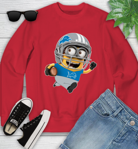 NFL Detroit Lions Minions Disney Football Sports Youth Sweatshirt 9