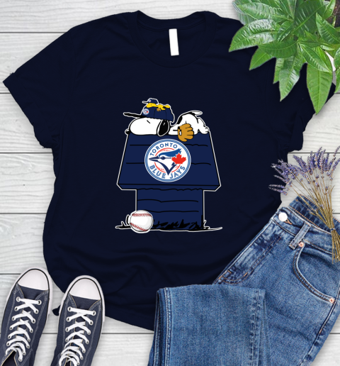 MLB Toronto Blue Jays Snoopy Woodstock The Peanuts Movie Baseball T Shirt Women's T-Shirt 3