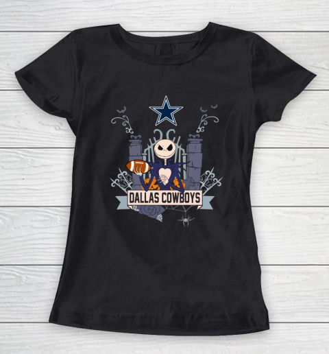 NFL Dallas Cowboys Football Jack Skellington Halloween Women's T-Shirt