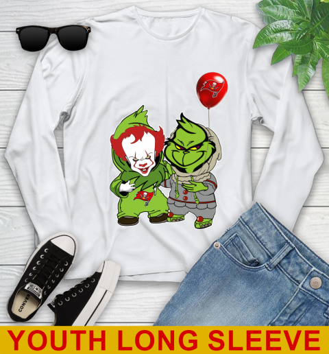 Tampa Bay Buccaneers Baby Pennywise Grinch Christmas NFL Football Youth Long Sleeve