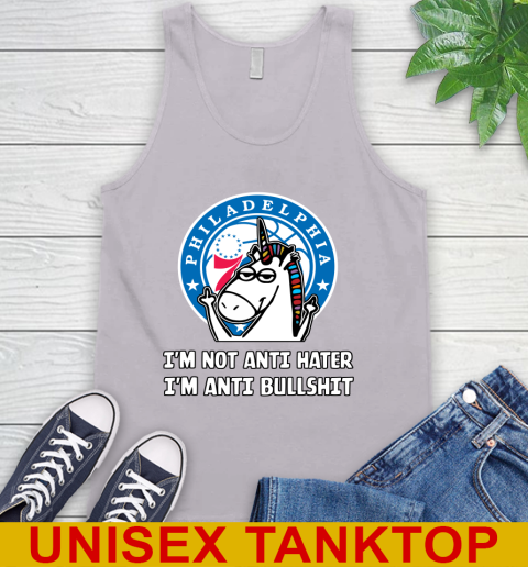 Philadelphia 76ers NBA Basketball Unicorn I'm Not Anti Hater I'm Anti Bullshit Tank Top 5 Philadelphia 76ers NBA Basketball Unicorn I'm Not Anti Hater I'm Anti Bullshit Tank Top - Image 5