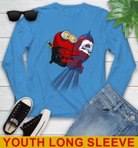 NHL Hockey Colorado Avalanche Deadpool Minion Marvel Shirt Youth Long Sleeve 8