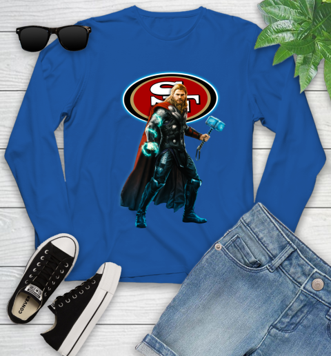 NFL Thor Avengers Endgame Football San Francisco 49ers Youth Long Sleeve 9