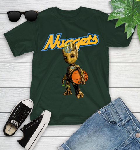 Denver Nuggets NBA Basketball Groot Marvel Guardians Of The Galaxy Youth T-Shirt 5