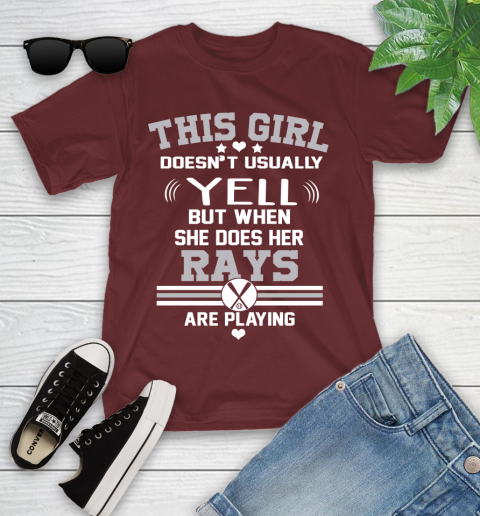 Tampa Bay Rays MLB Baseball I Yell When My Team Is Playing Youth T-Shirt 14