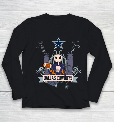 NFL Dallas Cowboys Football Jack Skellington Halloween Youth Long Sleeve