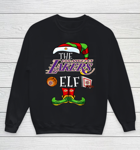 Los Angeles Lakers Christmas ELF Funny NBA Youth Sweatshirt