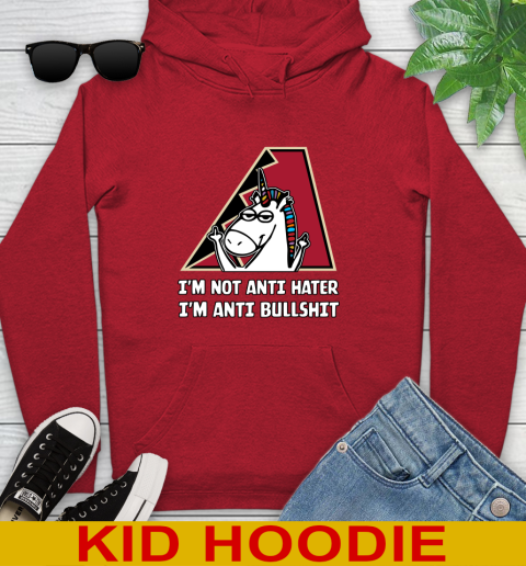 Arizona Diamondbacks MLB Baseball Unicorn I'm Not Anti Hater I'm Anti Bullshit Youth Hoodie 11
