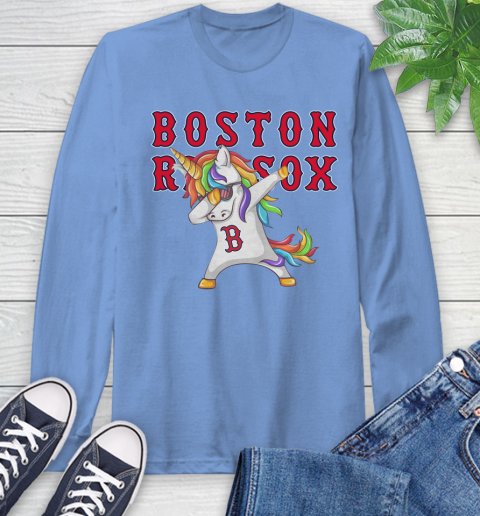 Boston Red Sox MLB Baseball Funny Unicorn Dabbing Sports Long Sleeve T-Shirt 11