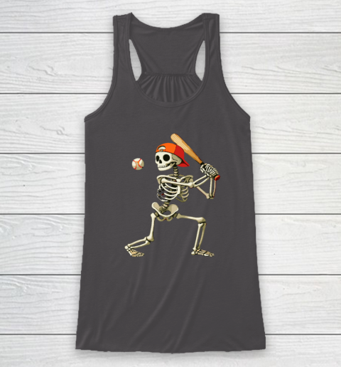 Skeleton Baseball Halloween Costume Funny Racerback Tank 6