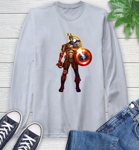 NFL Captain America Marvel Avengers Endgame Football Sports Minnesota Vikings Long Sleeve T-Shirt 6