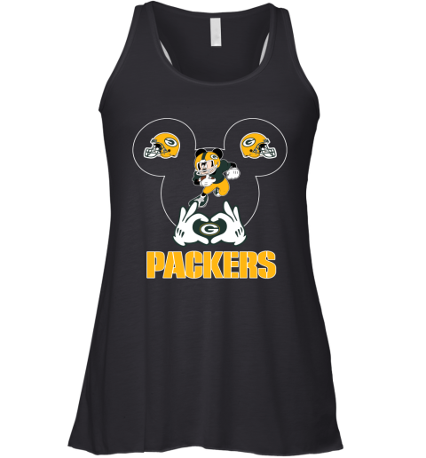 I Love The Packers Mickey Mouse Green Bay Packers Racerback Tank