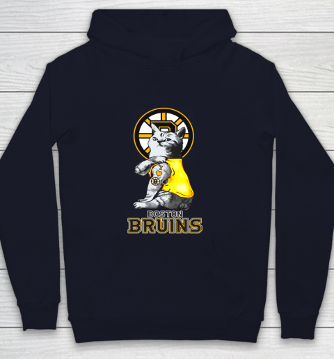 NHL My Cat Loves Boston Bruins Hockey Youth Hoodie 2