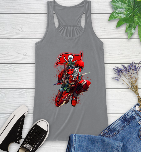 NFL Deadpool Marvel Comics Sports Football Tampa Bay Buccaneers Racerback Tank 5