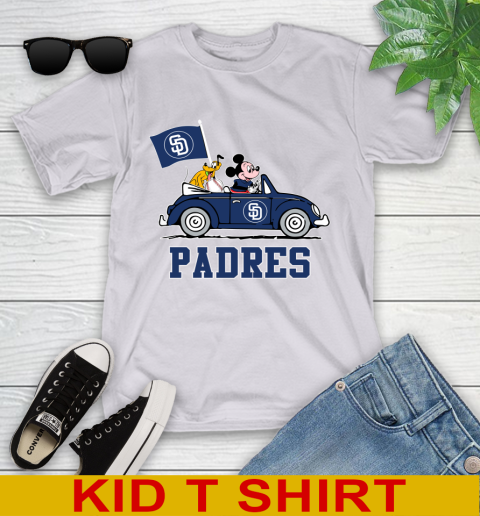 MLB Baseball San Diego Padres Pluto Mickey Driving Disney Shirt Youth T-Shirt 5