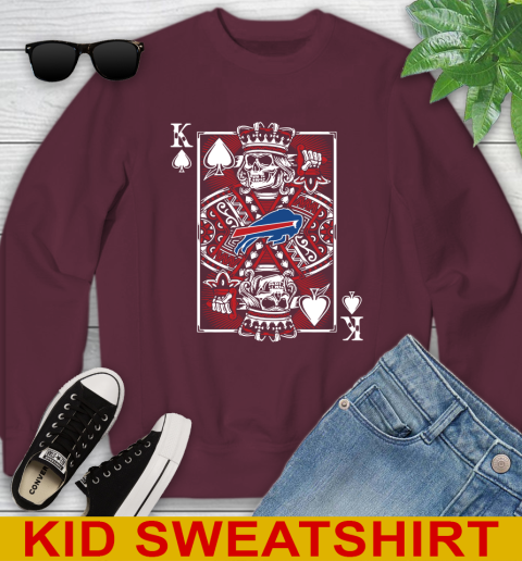 Buffalo Bills NFL Football The King Of Spades Death Cards Shirt Youth Sweatshirt 4